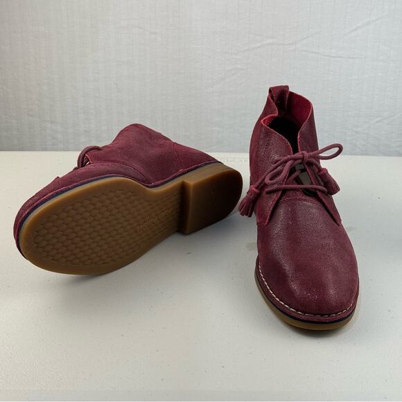 Hush Puppies Cyra Catelyn Burgundy Sparkle Suede Ankle Bootie Women’s 10 EUR 42 - Picture 9 of 12